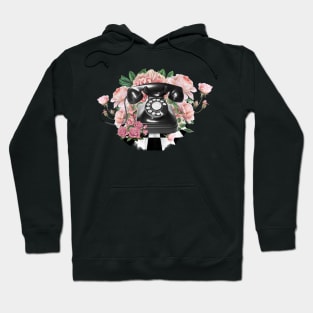 Black Vintage Rotary Phone Hoodie